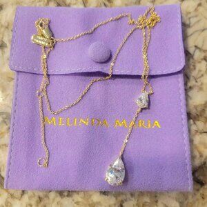 Melinda Maria Gotta Have That Lariat Teardrop Necklace Gold Diamonds RETAIL $158